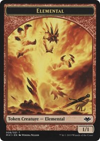 Elemental (008) // Serra the Benevolent Emblem (020) Double-Sided Token [Modern Horizons Tokens] | Impulse Games and Hobbies