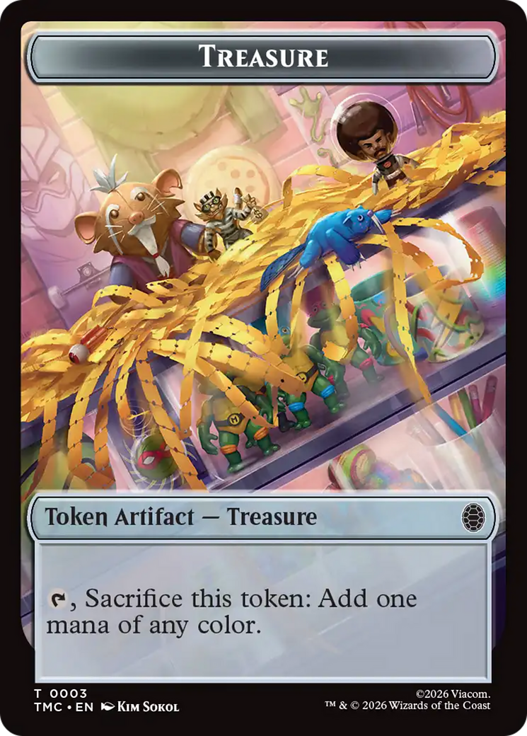 Treasure // Copy Double-Sided Token [Teenage Mutant Ninja Turtles Commander Tokens] | Impulse Games and Hobbies