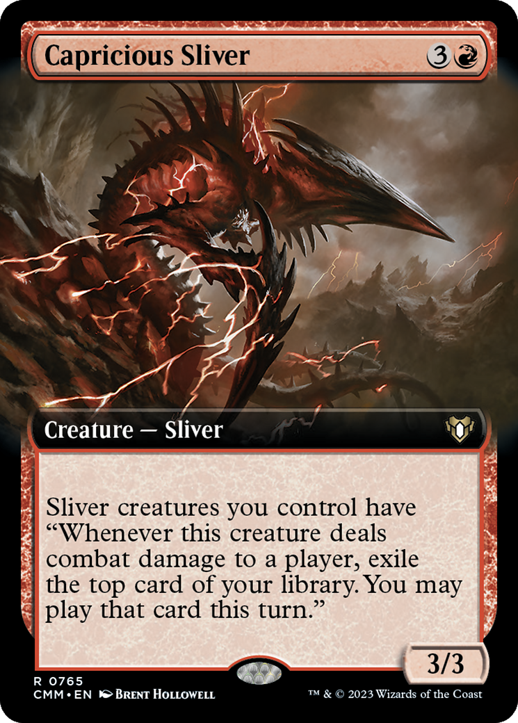 Capricious Sliver (Extended Art) [Commander Masters] | Impulse Games and Hobbies