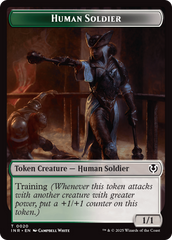 Human Soldier (0020) // Emblem - Tamiyo, Field Researcher Double-Sided Token [Innistrad Remastered Tokens] | Impulse Games and Hobbies