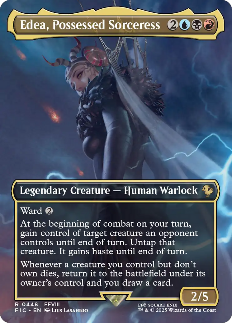 Edea, Possessed Sorceress (Borderless) [FINAL FANTASY Commander] | Impulse Games and Hobbies