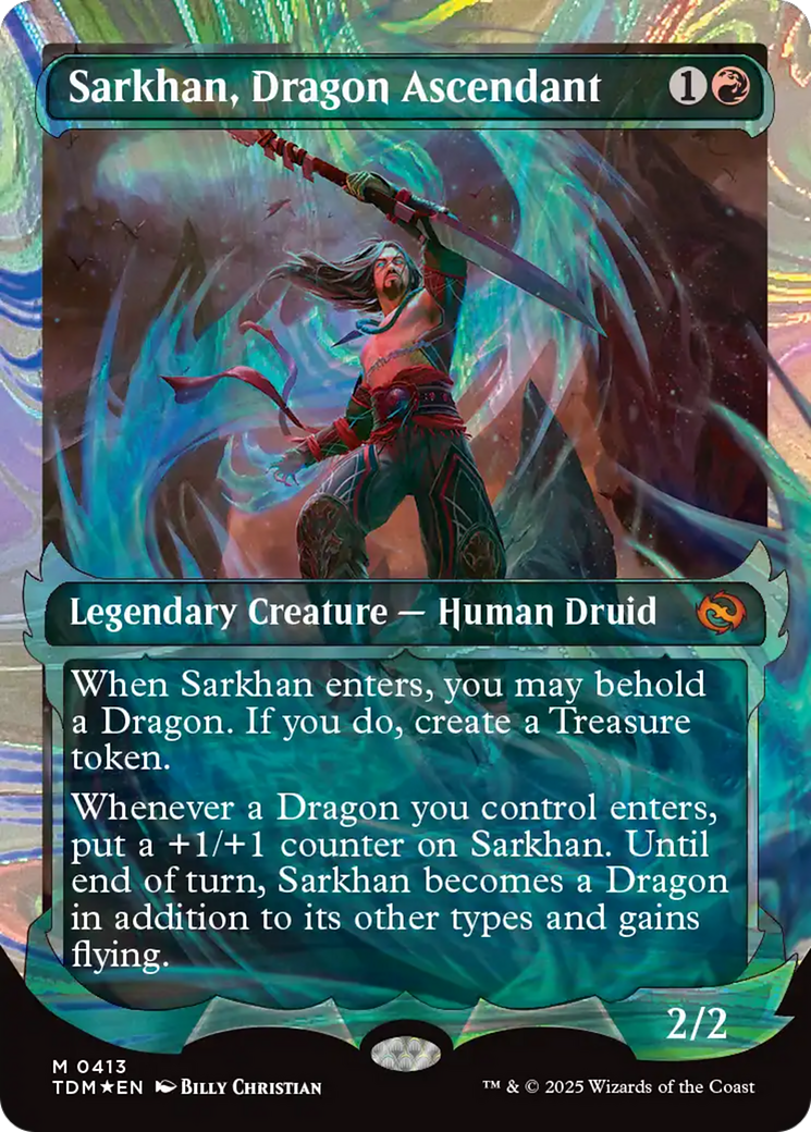 Sarkhan, Dragon Ascendant (0413) (Showcase) (Halo Foil) [Tarkir: Dragonstorm] | Impulse Games and Hobbies