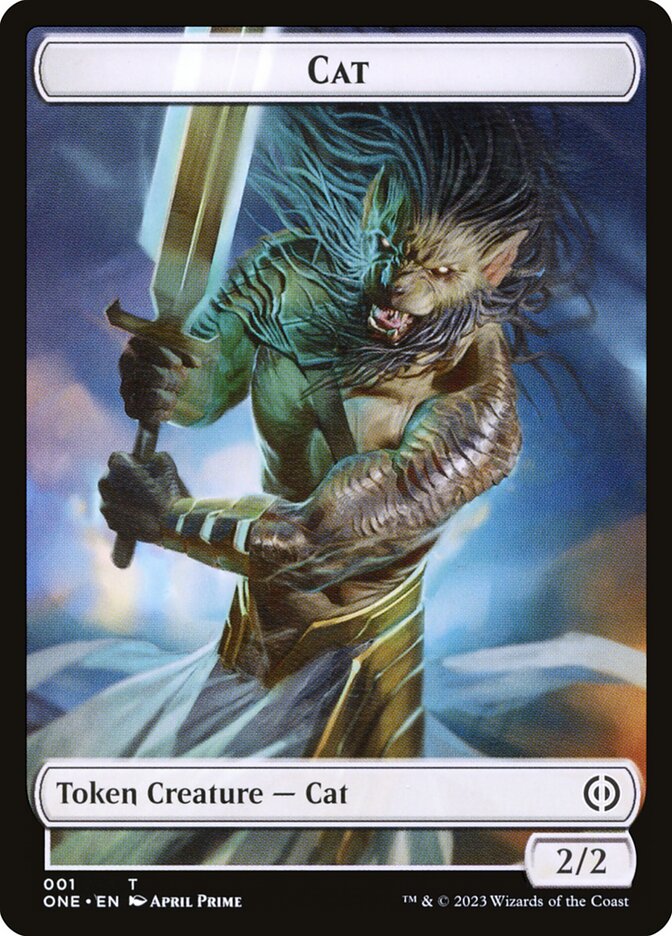 Phyrexian Goblin // Cat Double-Sided Token [Phyrexia: All Will Be One Tokens] | Impulse Games and Hobbies