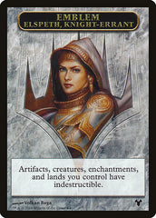 Emblem - Elspeth, Knight-Errant // Soldier Double-Sided Token [Modern Event Deck 2014 Tokens] | Impulse Games and Hobbies