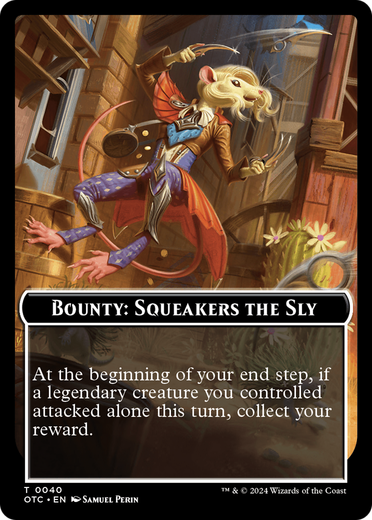 Bounty: Squeakers the Sly // Bounty Rules Double-Sided Token [Outlaws of Thunder Junction Commander Tokens] | Impulse Games and Hobbies