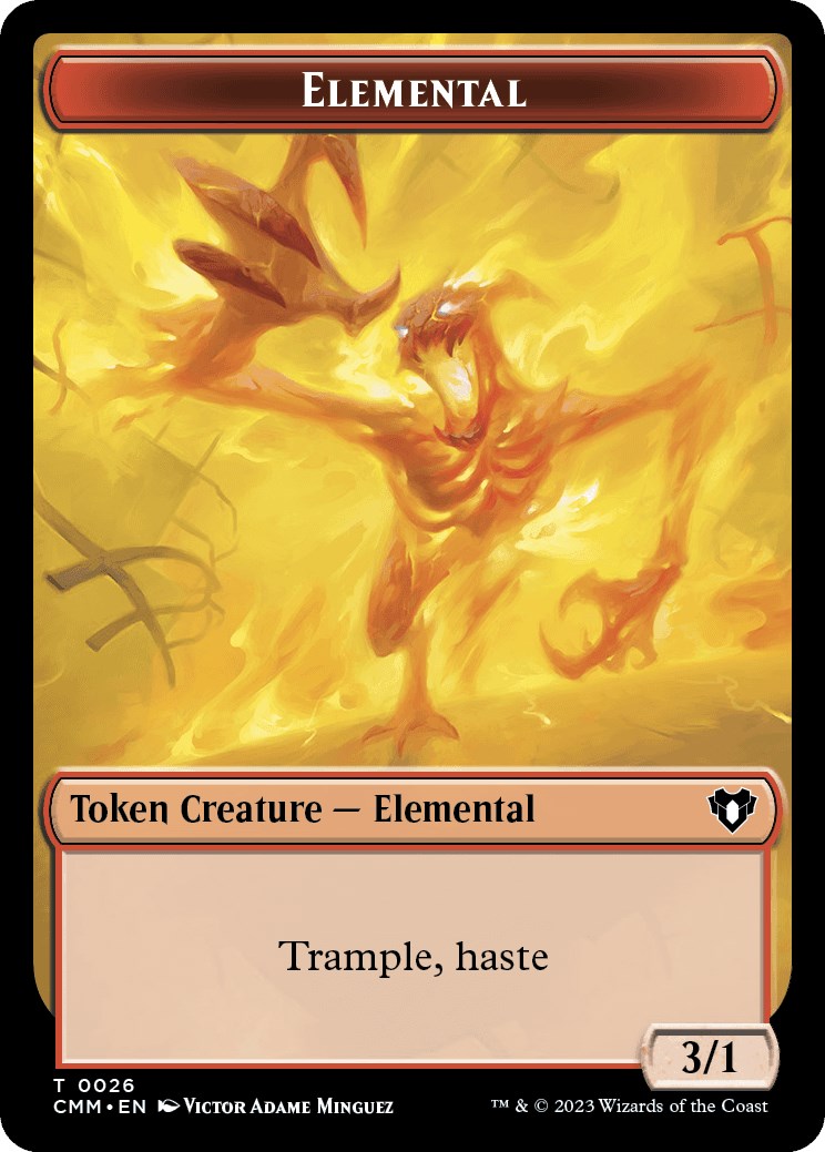 Elemental (0026) // Construct (0041) Double-Sided Token [Commander Masters Tokens] | Impulse Games and Hobbies