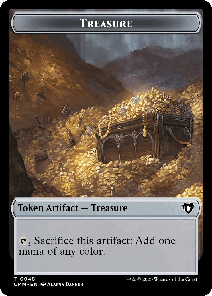 Treasure // Stoneforged Blade Double-Sided Token [Commander Masters Tokens] | Impulse Games and Hobbies