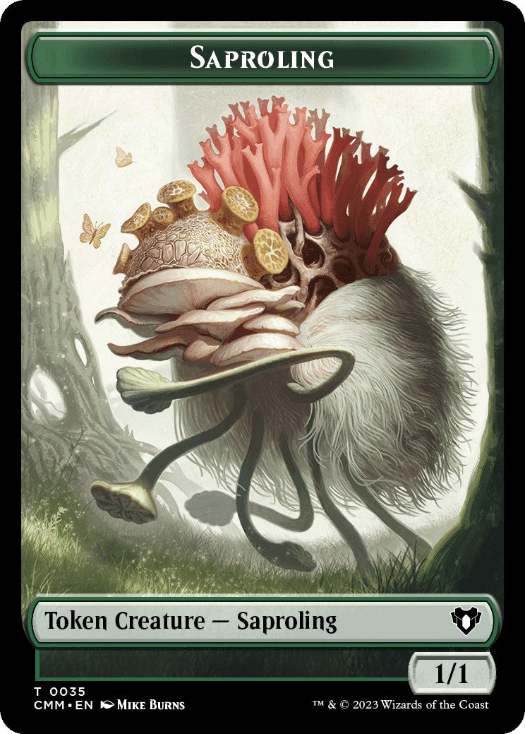 Saproling // Elf Druid Double-Sided Token [Commander Masters Tokens] | Impulse Games and Hobbies