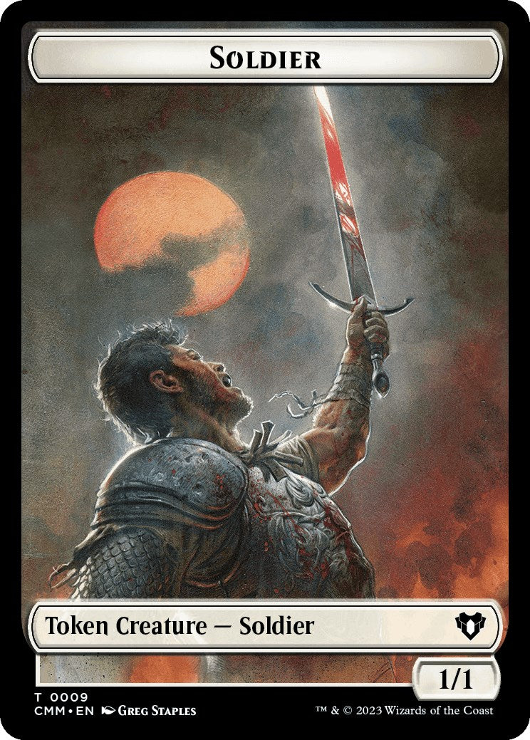 Soldier // Dragon (0020) Double-Sided Token [Commander Masters Tokens] | Impulse Games and Hobbies