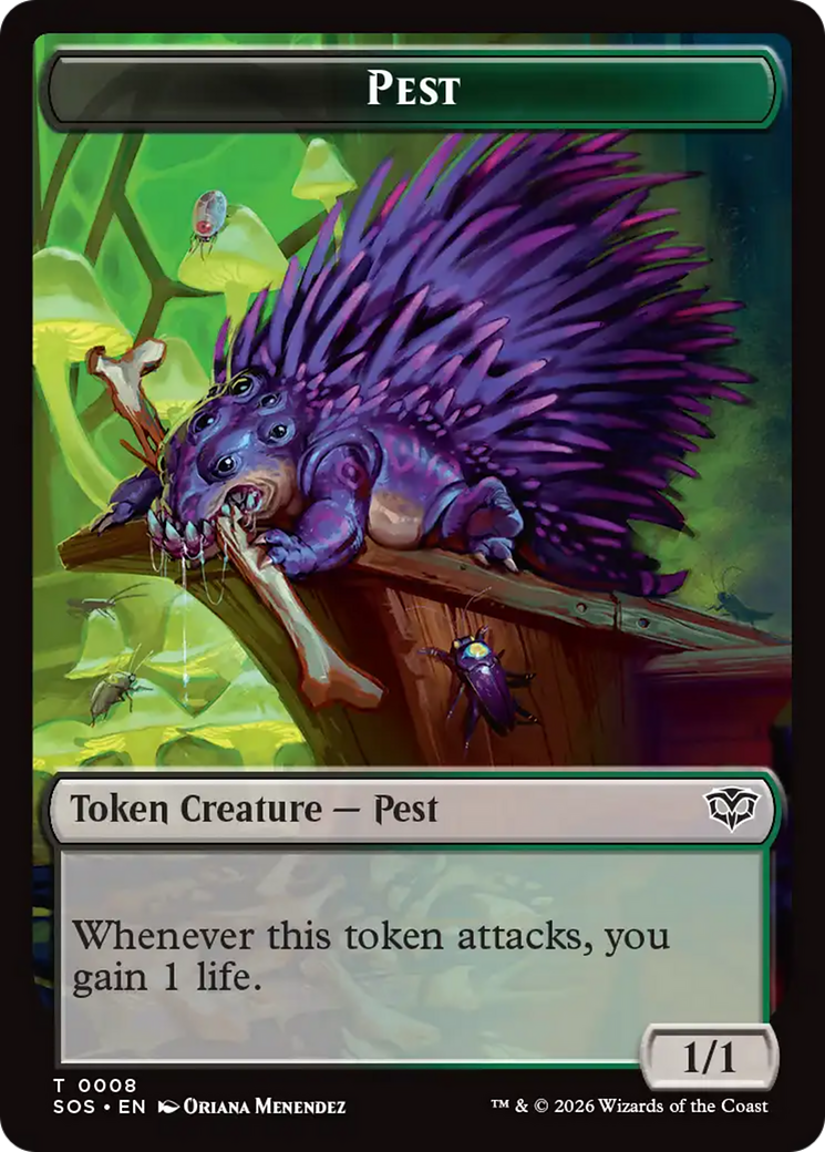 Professor Dellian Fel // Pest (0008) Double-Sided Token [Secrets of Strixhaven Tokens] | Impulse Games and Hobbies