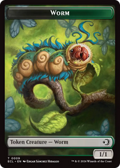 Merfolk // Worm Double-Sided Token [Lorwyn Eclipsed Tokens] | Impulse Games and Hobbies