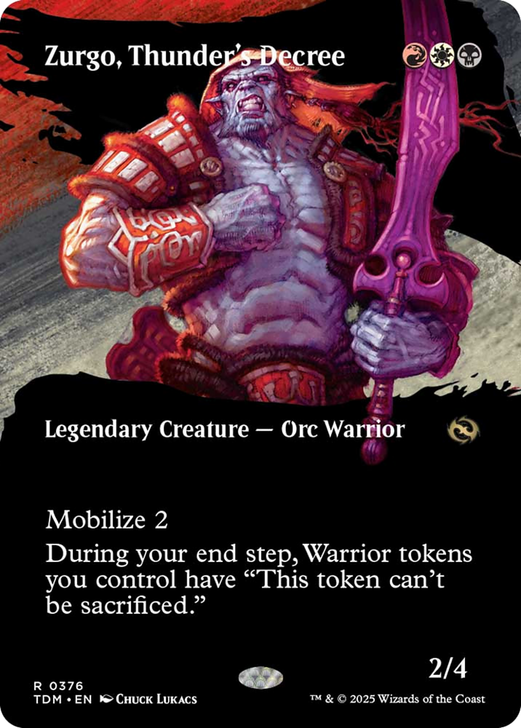 Zurgo, Thunder's Decree (Borderless) [Tarkir: Dragonstorm] | Impulse Games and Hobbies