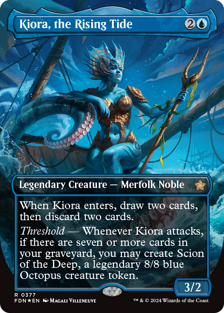 Kiora, the Rising Tide (Borderless) (Mana Foil) [Foundations] | Impulse Games and Hobbies