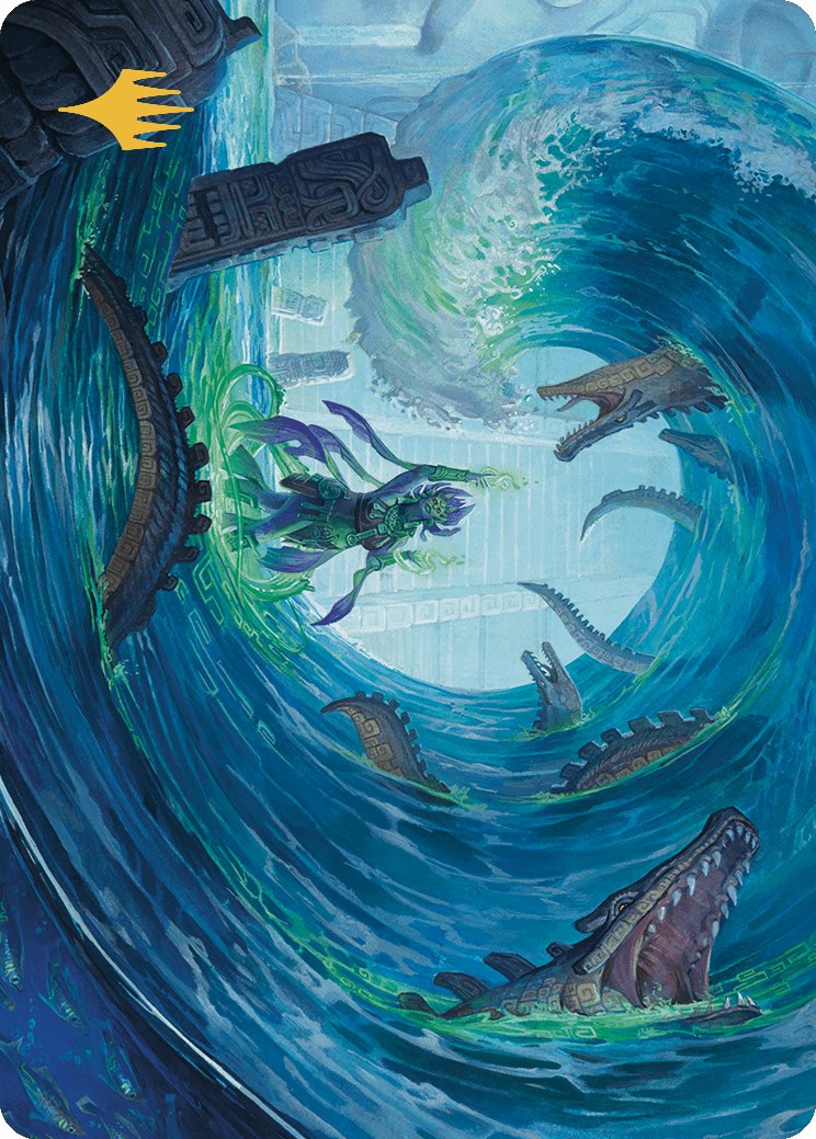 Wave Goodbye Art Card (Gold-Stamped Planeswalker Symbol) [The Lost Caverns of Ixalan Art Series] | Impulse Games and Hobbies