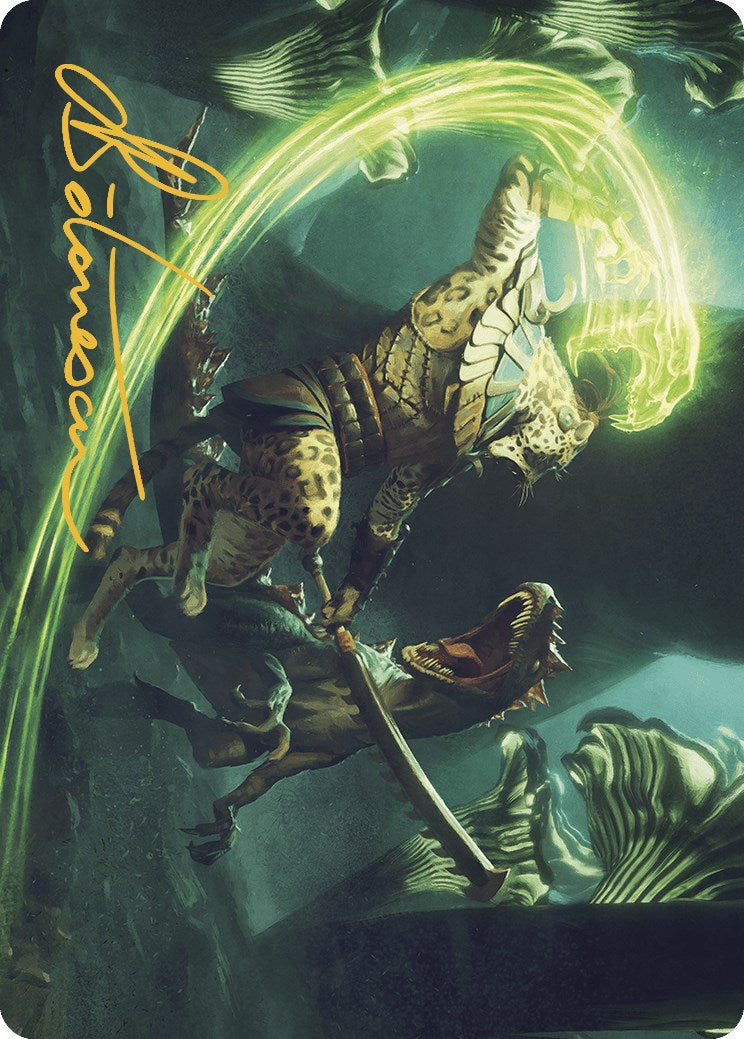 Contest of Claws Art Card (Gold-Stamped Signature) [The Lost Caverns of Ixalan Art Series] | Impulse Games and Hobbies
