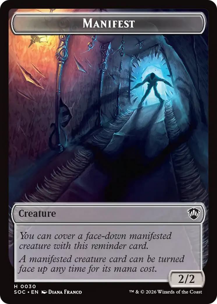 Elemental (0020) // Manifest Double-Sided Token [Secrets of Strixhaven Commander Tokens] | Impulse Games and Hobbies