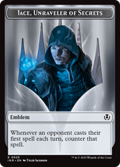 Human Wizard // Emblem - Jace, Unraveler of Secrets Double-Sided Token [Innistrad Remastered Tokens] | Impulse Games and Hobbies