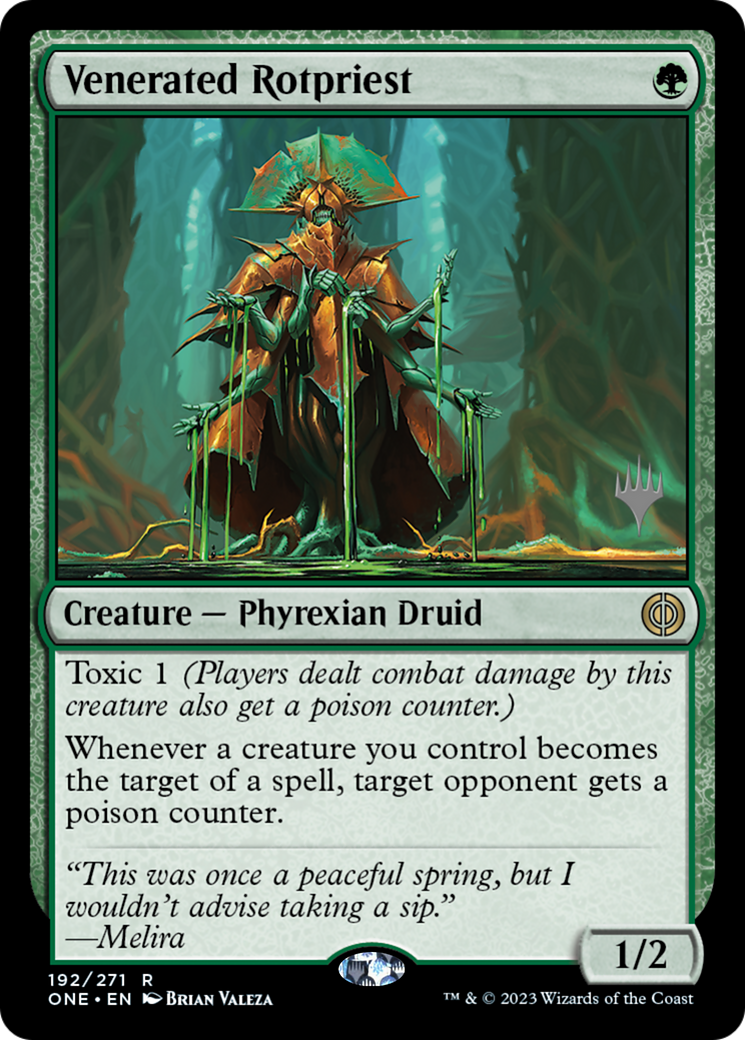 Venerated Rotpriest (Promo Pack) [Phyrexia: All Will Be One Promos] | Impulse Games and Hobbies