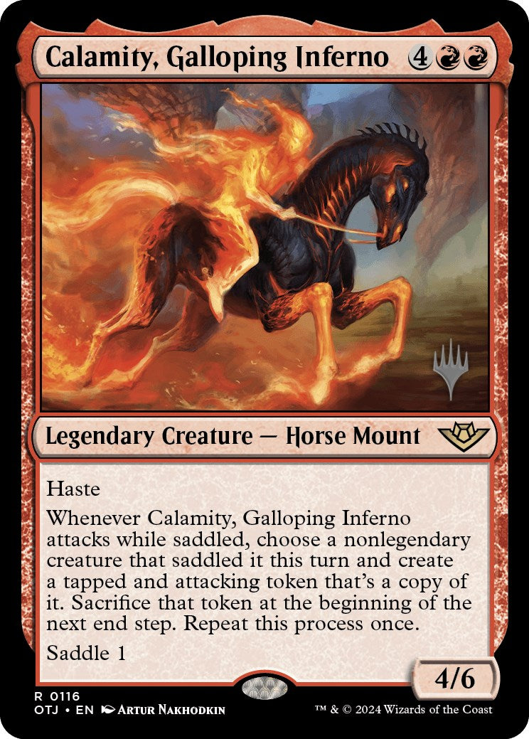 Calamity, Galloping Inferno (Promo Pack) [Outlaws of Thunder Junction Promos] | Impulse Games and Hobbies