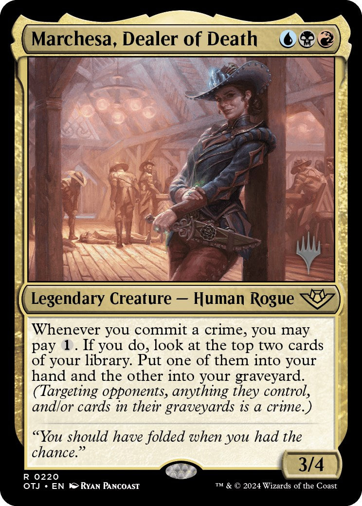 Marchesa, Dealer of Death (Promo Pack) [Outlaws of Thunder Junction Promos] | Impulse Games and Hobbies