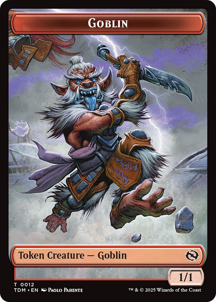 Goblin // Warrior Double-Sided Token [Tarkir: Dragonstorm Tokens] | Impulse Games and Hobbies