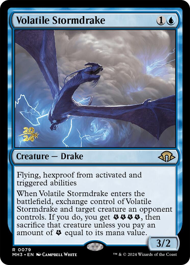 Volatile Stormdrake [Modern Horizons 3 Prerelease Promos] | Impulse Games and Hobbies