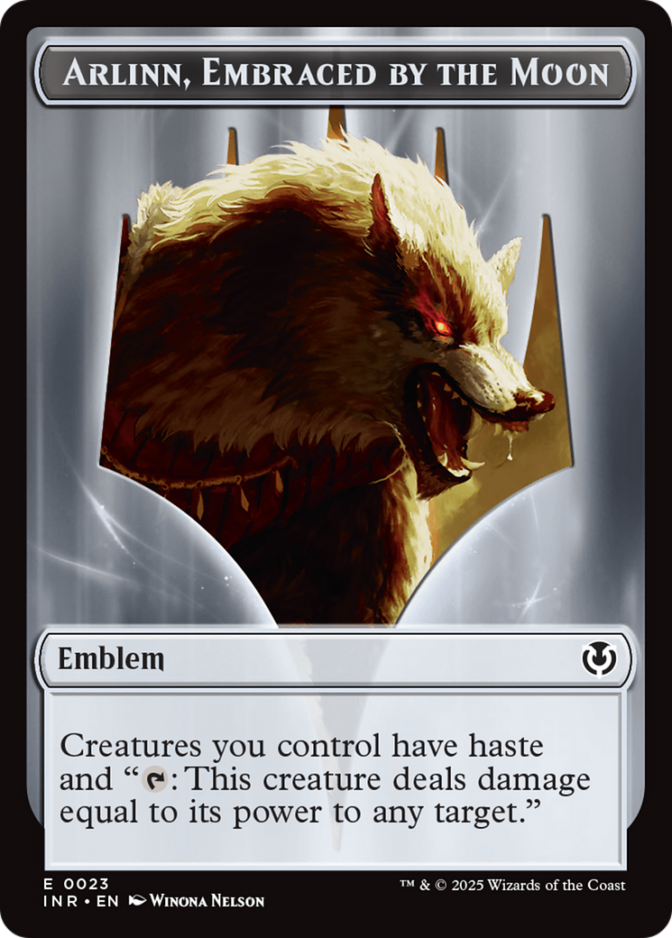 Wolf (0018) // Emblem - Arlinn, Embraces by the Moon Double-Sided Token [Innistrad Remastered Tokens] | Impulse Games and Hobbies