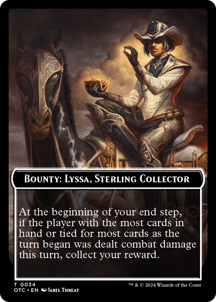 Bounty: Lyssa, Sterling Collector // Bounty Rules Double-Sided Token [Outlaws of Thunder Junction Commander Tokens] | Impulse Games and Hobbies