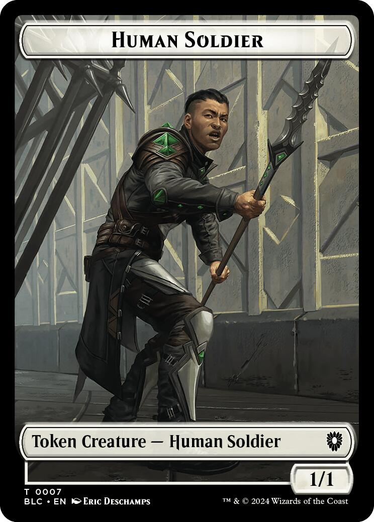 Human Soldier // Wolf (035) Double-Sided Token [Bloomburrow Commander Tokens] | Impulse Games and Hobbies