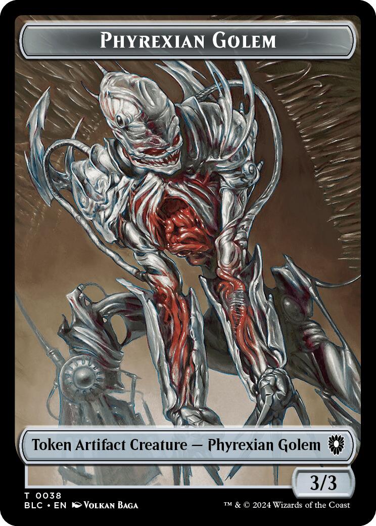 Phyrexian Golem // Faerie Double-Sided Token [Bloomburrow Commander Tokens] | Impulse Games and Hobbies