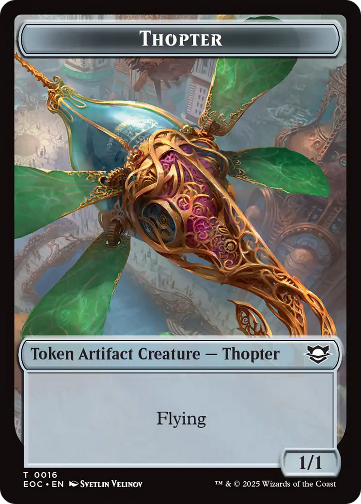 Thopter // Beast (0006) Double-Sided Token [Edge of Eternities Commander Tokens] | Impulse Games and Hobbies