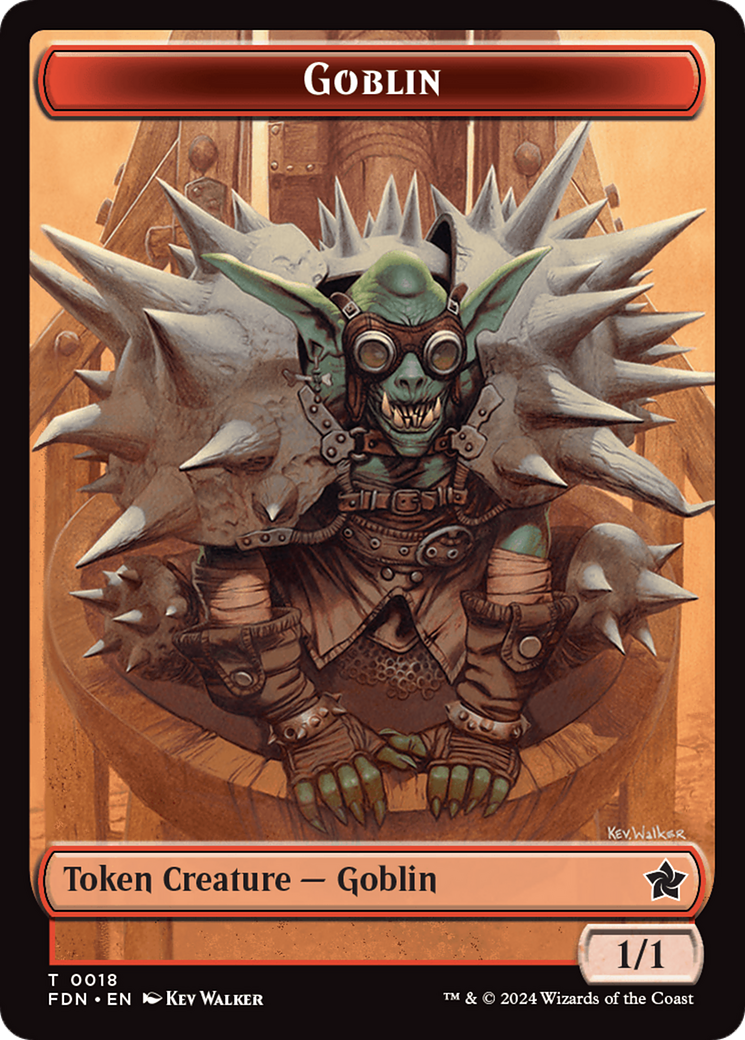 Goblin // Treasure Double-Sided Token [Foundations Tokens] | Impulse Games and Hobbies