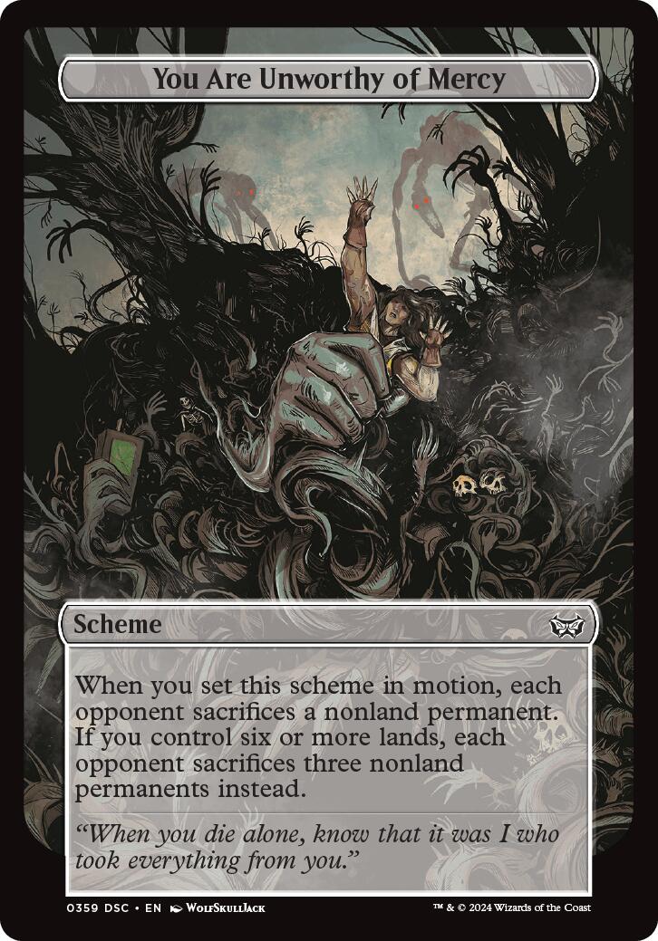 You Are Unworthy of Mercy (Full Art) [Duskmourn: Archenemy] | Impulse Games and Hobbies
