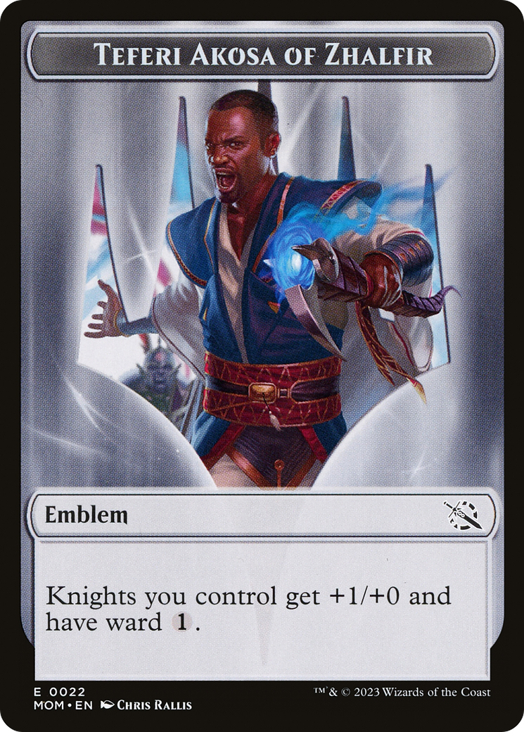 Treasure (20) // Teferi Akosa of Zhalfir Emblem Double-Sided Token [March of the Machine Tokens] | Impulse Games and Hobbies