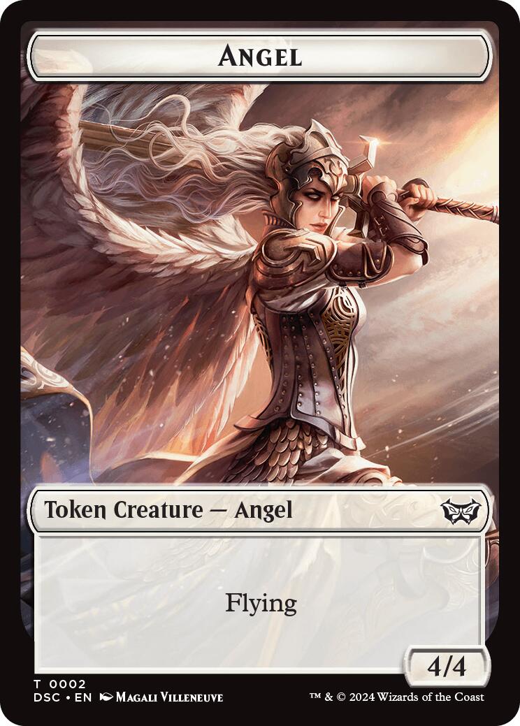 Angel // Glimmer Double-Sided Token [Duskmourn: House of Horror Commander Tokens] | Impulse Games and Hobbies