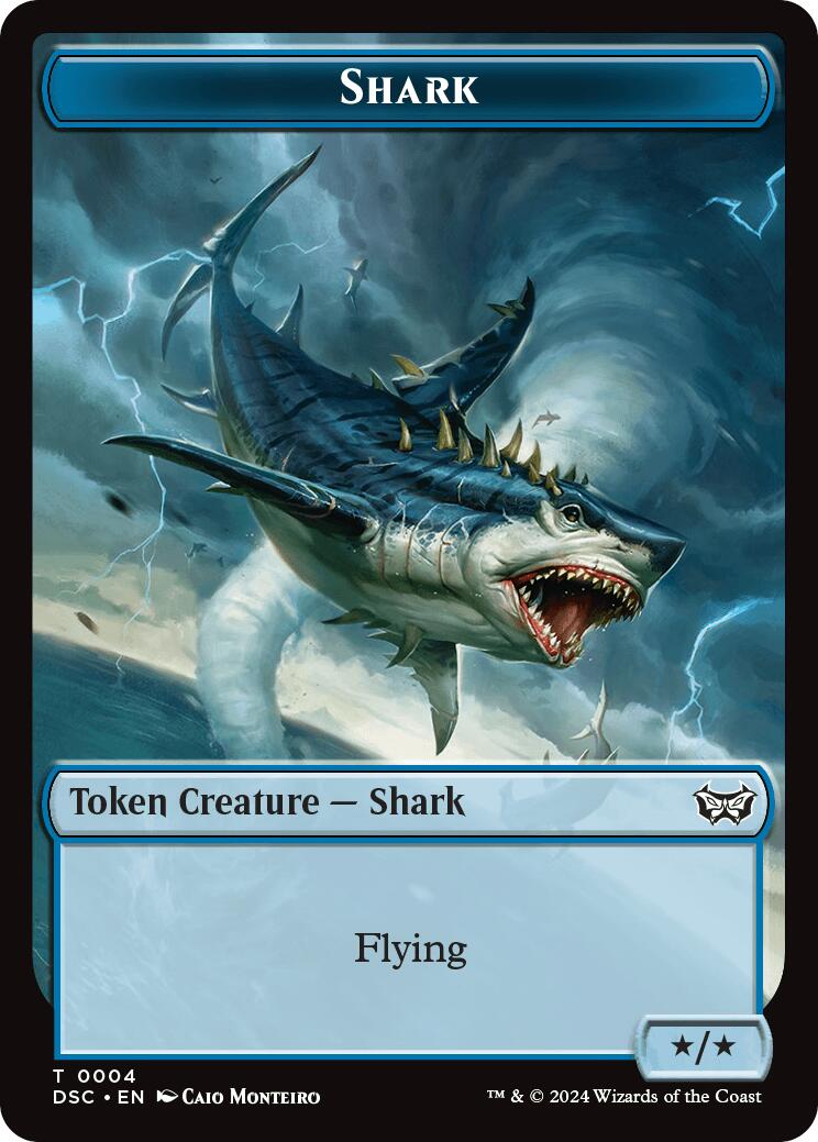 Shark // Copy Double-Sided Token [Duskmourn: House of Horror Commander Tokens] | Impulse Games and Hobbies