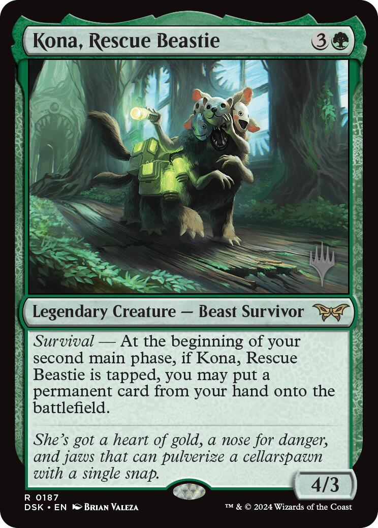 Kona, Rescue Beastie (0187) (Promo Pack) [Duskmourn: House of Horror Promos] | Impulse Games and Hobbies