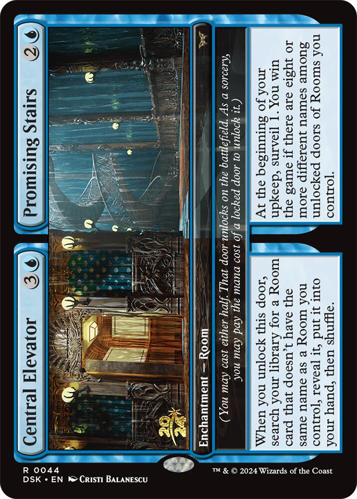 Central Elevator // Promising Stairs [Duskmourn: House of Horror Prerelease Promos] | Impulse Games and Hobbies