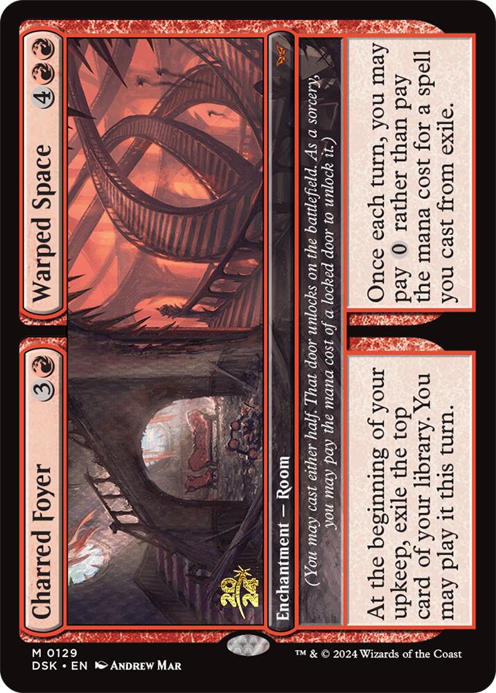 Charred Foyer // Warped Space [Duskmourn: House of Horror Prerelease Promos] | Impulse Games and Hobbies