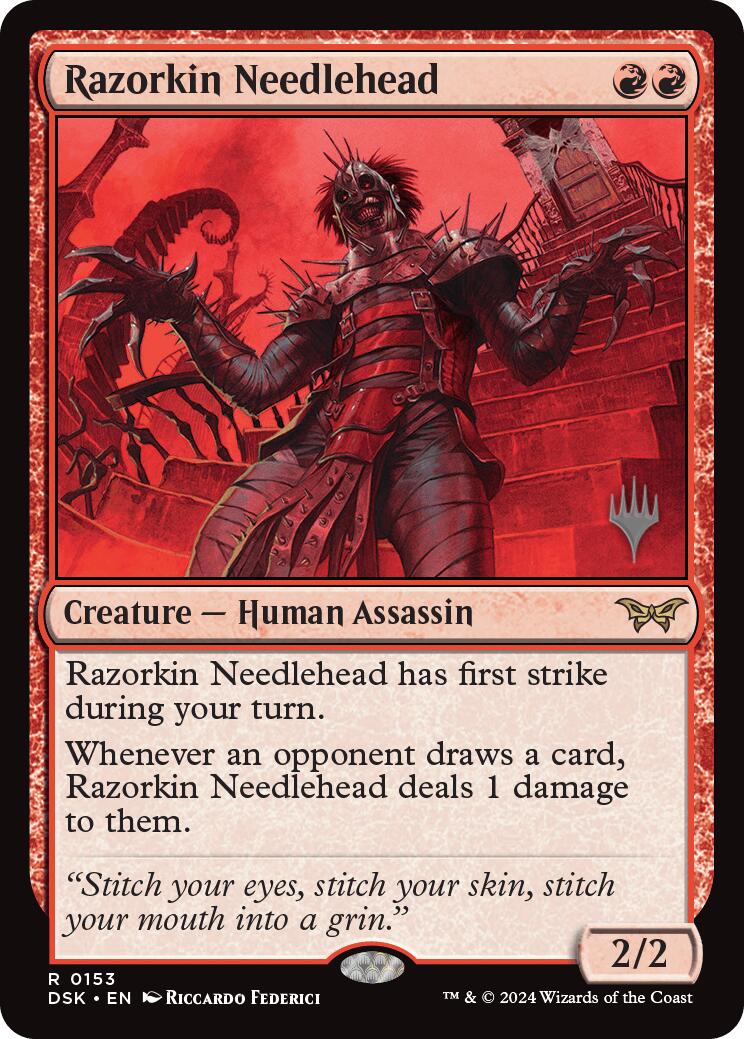 Razorkin Needlehead (Promo Pack) [Duskmourn: House of Horror Promos] | Impulse Games and Hobbies