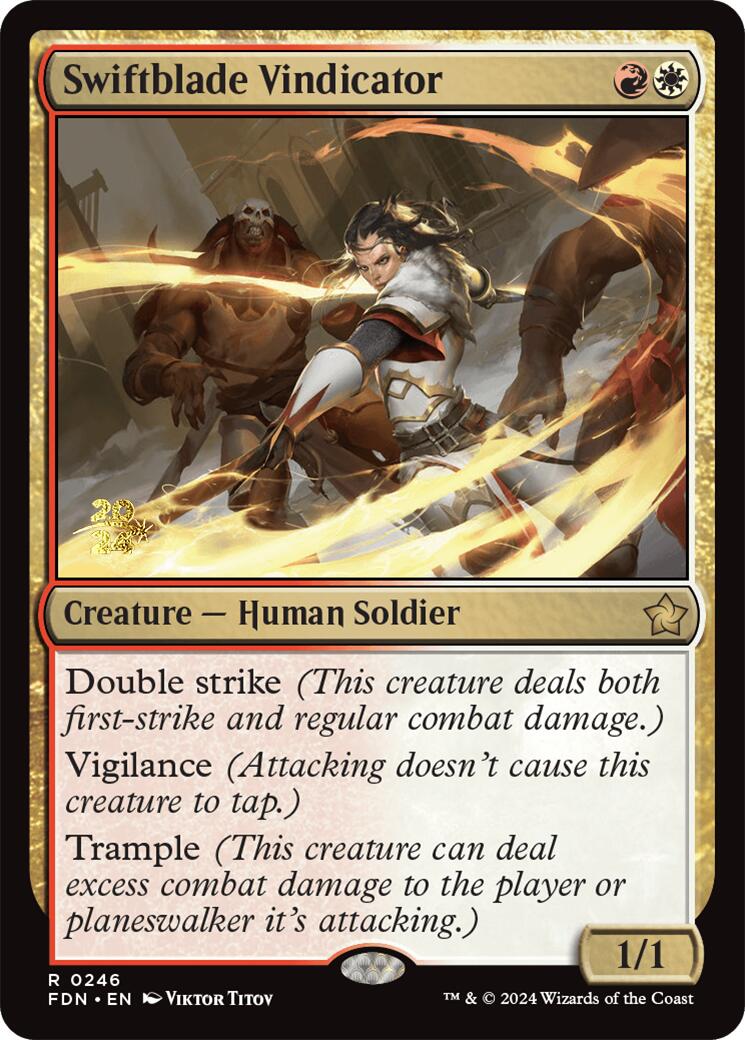 Swiftblade Vindicator [Foundations Prerelease Promos] | Impulse Games and Hobbies