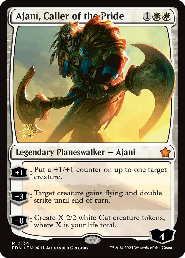 Ajani, Caller of the Pride [Foundations Prerelease Promos] | Impulse Games and Hobbies