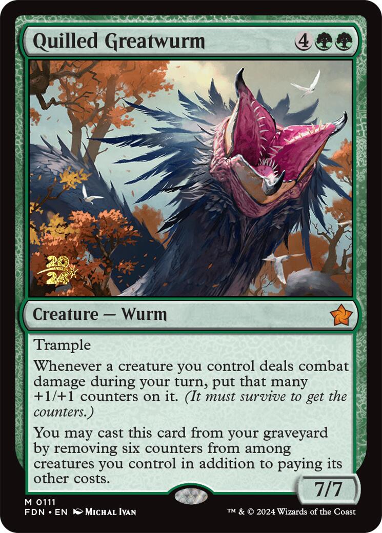 Quilled Greatwurm [Foundations Prerelease Promos] | Impulse Games and Hobbies