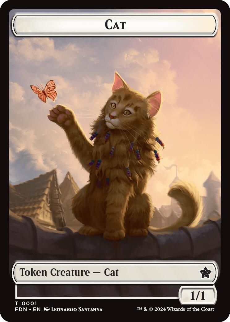 Spirit // Cat (0001) Doubled-Sided Token [Foundations Tokens] | Impulse Games and Hobbies