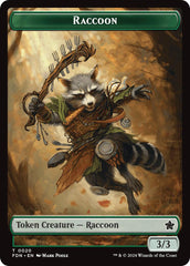 Elf Warrior // Raccoon Doubled-Sided Token [Foundations Tokens] | Impulse Games and Hobbies