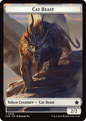 Cat Beast // Dragon (0017) Double-Sided Token [Foundations Tokens] | Impulse Games and Hobbies