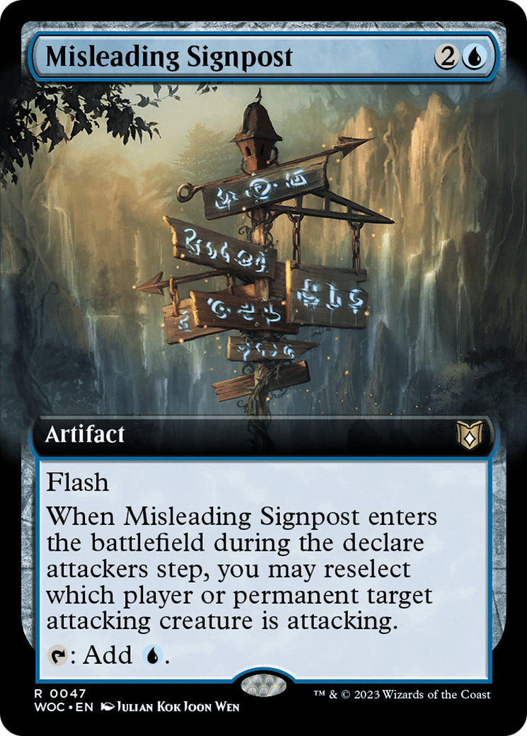 Misleading Signpost (Extended Art) [Wilds of Eldraine Commander] | Impulse Games and Hobbies