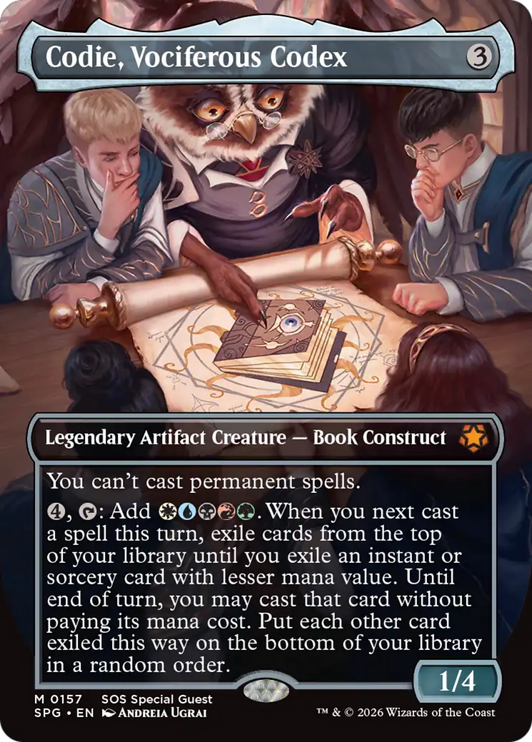 Codie, Vociferous Codex (Borderless) [Secrets of Strixhaven Special Guests] | Impulse Games and Hobbies