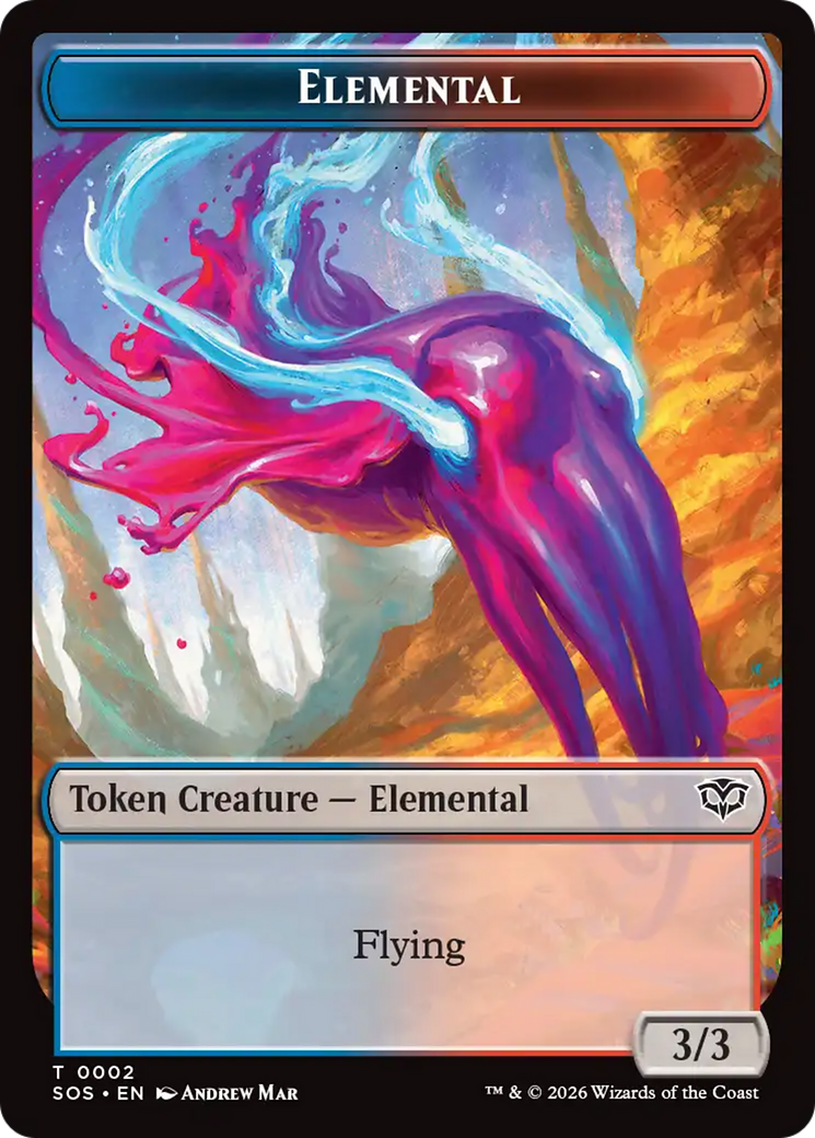 Fractal (0004) // Elemental (0002) Double-Sided Token [Secrets of Strixhaven Tokens] | Impulse Games and Hobbies