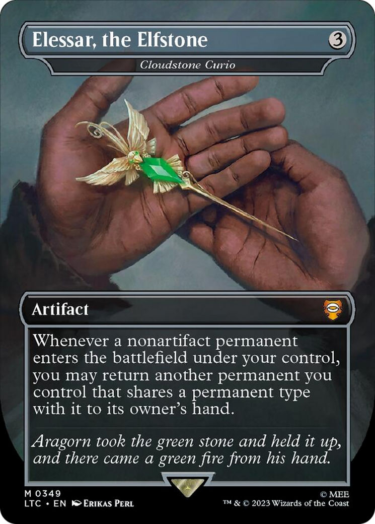 Elessar, the Elfstone - Cloudstone Curio (Borderless) (Surge Foil) [The Lord of the Rings: Tales of Middle-Earth Commander] | Impulse Games and Hobbies